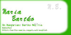 maria bartko business card